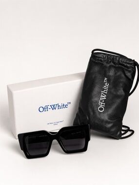 NWT Off-White™ Oversized Black Geometric Sunglasses | Box & Dust Bag Included